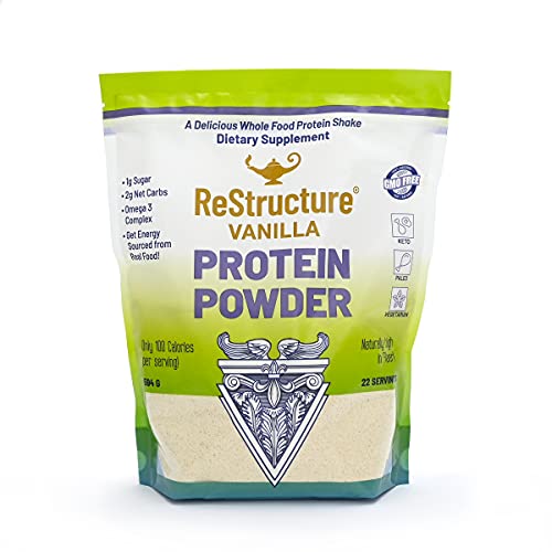RnA ReSet - ReStructure Protein Powder, Keto, Paleo Formula, 1G Sugar, 1G Net Carb, Only 80 Calories per Serving. Creamy Vanilla, Non GMO - by Dr. Carolyn Dean