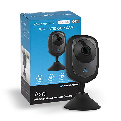 Momentum Axel WiFi Stick Up Security Cloud Cam | Baby Monitoring, Wireless Surveillance, Infrared Night Vision, 2-Way Audio, Live Stream for Home, Cars, Pets, Garage and Nanny Monitoring | 720P, Black