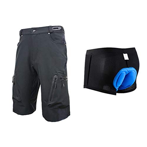 Blike Men's Outdoor Sports MTB Cycling Shorts with Padded Black M