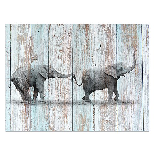 Book Cover Visual Art Decor Animals Canvas Prints Elephant Wall Decor Dual View Picture on Wood Background Wall Art Decor (16