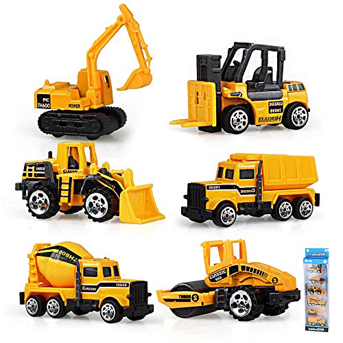Book Cover Gimilife Play Vehicles, 6 Set Toy Construction Vehicles, Assorted Trucks Mini Car Toy, Friction Powered Push & Play Engineering Vehicles for Age 3 Years and Up Boys and Girls as Gift