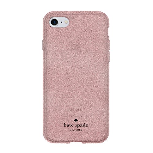 Kate Spade New York Flexible Glitter Case for iPhone 8 - also compatible with iPhone 7, iPhone 6/6s - Rose Gold Glitter
