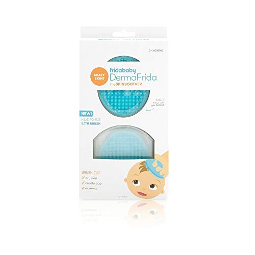 Book Cover DermaFrida The SkinSoother Baby Bath Silicone Brush by Fridababy | Baby Essential for Dry Skin, Cradle Cap and Eczema (2 Pack)