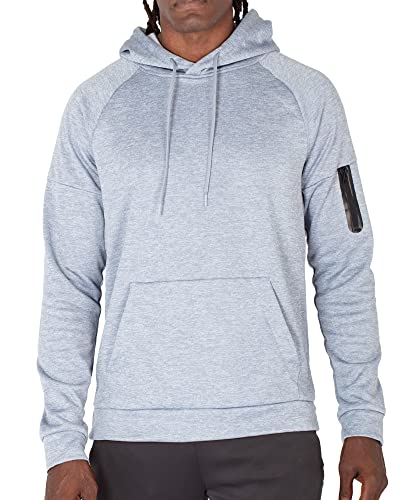 Layer 8 Men's Hoodie Performance Light Weight Tech Fleece Pullover Training Workout Athletic Sweatshirt Hooded Fitness Top