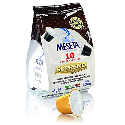 Meseta Supremo 100 Capsules of Gourmet Italian Espresso Compatible with Nespresso Machine.