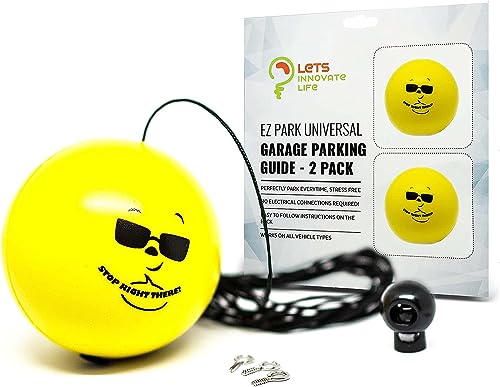 EZ Park Double Garage Parking Aid Ball Guide System - Our Simple to Install Adjustable kit Includes a retracting Ball Sensor Assist Solution, Everything in one kit to Park Perfectly Every time!