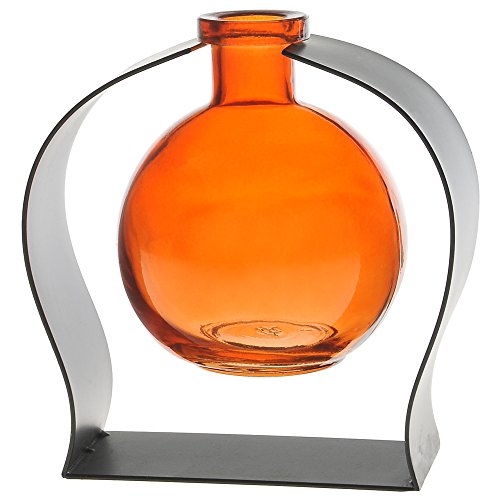 Book Cover Couronne Company M244-200-08 Ball Recycled Glass Vase & Arched Metal Stand, 5 3/4