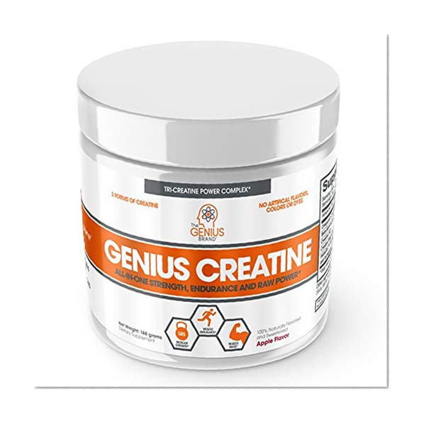 Genius Creatine Powder, Post Workout Supplement For Men and Women with Creapure Monohydrate, Hydrochloride (HCL) MagnaPower and Carnosyn Beta-Alanine SR, Natural Lean Muscle Builder – Sour Apple, 188G