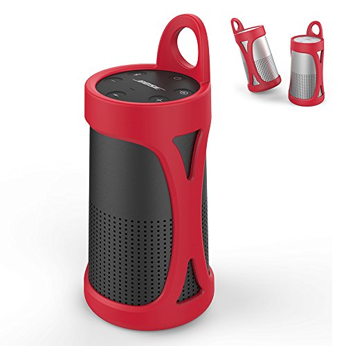 Book Cover AhaStyle Silicone Carrying Case Cover for Bose SoundLink Revolve Portable(Red)
