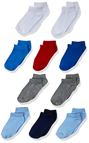 Hanes Boys' 10-Pack Toddler Assorted Colors EZ Sort Matching with Reinforced Heel and Toe Low Cut Socks