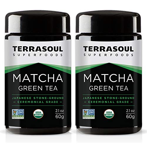 Terrasoul Superfoods Organic Matcha Green Tea (Ceremonial Grade in Miron Glass), 4.24 Ounces (120g)