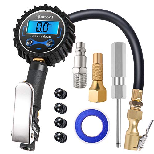 Book Cover AstroAI ATG250 Digital Tire Inflator with Pressure Gauge, 250 PSI Air Chuck and Compressor Accessories Heavy Duty with Rubber Hose and Quick Connect Coupler for 0.1 Display Resolution