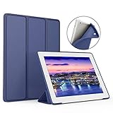 Aoub Case for iPad 2/3/4 (Old Model), Ultra Slim Lightweight Trifold Stand Smart Auto Sleep/Wake Cover, Soft TPU Silicone Back Case for iPad 2nd/3rd/4th Generation, Navy Blue