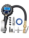 AstroAI Digital Tire Inflator with Pressure Gauge, 250 PSI Tire Pressure Gauge, Heavy Duty Air Compressor Accessories with Air Chuck, Longer Rubber Hose and Connect Coupler, Tire Inflator Attachments