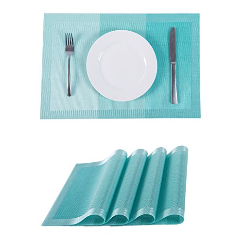 Placemats,Placemats for Dining Table,Heat-Resistant Placemats, Washable PVC Table Mats,Kitchen Table mats.Set of 4