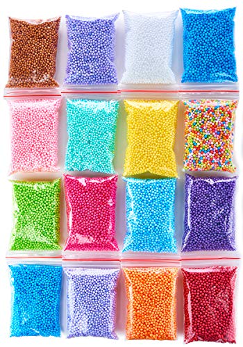 Kit de perles en mousse Slime – Slime Fournitures polystyrène Balles – Balles en mousse Artisanat Fournitures – Floam Perles pour préparer Slime – Micro Floam Balles DIY Slime Fournitures
