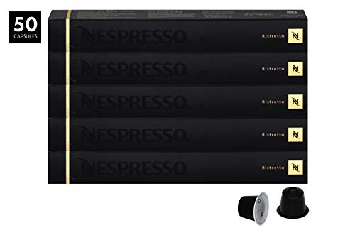 Book Cover Nespresso Ristretto Capsules for OriginalLine by Nespresso, 50 Count Espresso Pods, Intensity 10 Blend | Strong Roast South American & East African Arabica Coffee Flavors