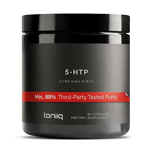 Toniiq Ultra High Strength 5HTP Capsules - 99%+ Highly Purified and Highly Bioavailable - 12:1 Concentrated Extract - 200mg - 90 Veggie Capsules