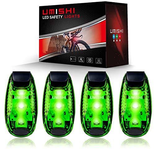 UMISHI 3 Modes LED Safety Lights 4 Packs Clip on Strobe Running Cycling Dog Collar Bike Tail Warning Light High Visibility Accessories for Reflective Gear
