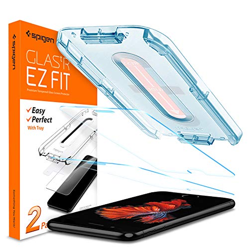Book Cover Spigen Tempered Glass Screen Protector [Glas.tR EZ Fit] designed for iPhone 8 / iPhone 7 [Case Friendly] - 4.7 inch / 2 Pack
