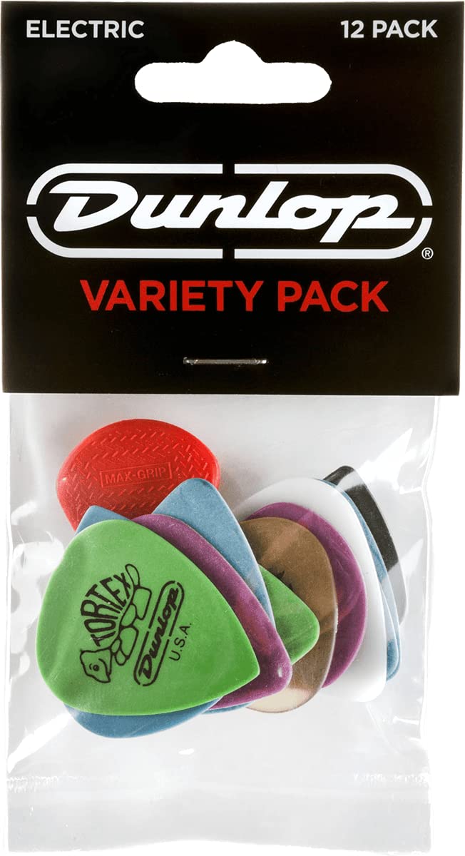 Book Cover JIM DUNLOP Electric Variety Pack Guitar Picks, 12 Pack, Multi-Color