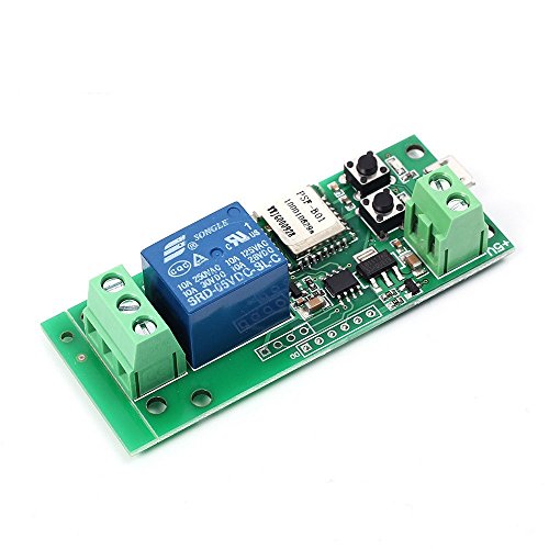 MHCOZY WiFi Wireless Smart Switch Relay Module for Smart Home 5V 5V/12Vï¼ŒBa applied to access control, turn on PC, garage door (5v)