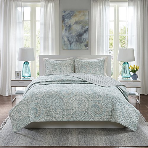 Book Cover Comfort Spaces CS14-0417 Paisley Design, Double Sided Quilting All Season, Lightweight, Coverlet Bedspread Bedding Set, Matching Shams, Full/Queen(90