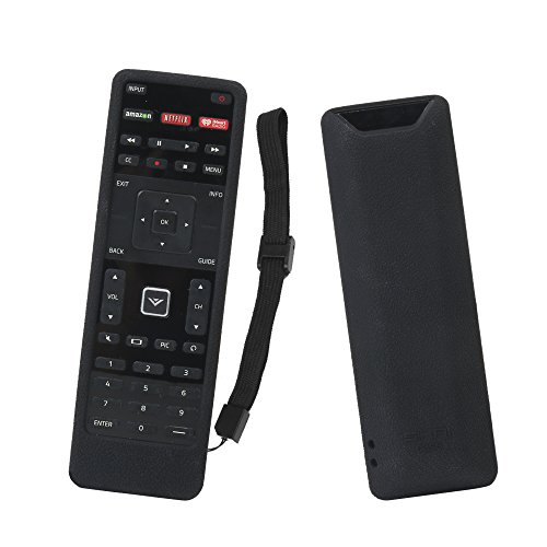 SIKAI Remote Case Compatible with Vizio XRT122 Smart TV Remote [Eco-Friendly] Silicone Case for VIZIO Smart LCD LED TV Remote [Shock Proof] Silicone Cover for Vizio XRT122 Remote with Lanyard (Black)