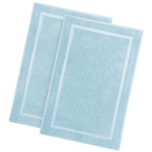 Book Cover Cotton Craft - 2 Pack Luxury Bath Mat - Light Blue - 100% Ringspun Cotton - Oversized 21x34 - Heavy Weight 1000 Grams - 2 Ply Construction - Highly Absorbent - Soft Underfoot Easy Care Machine Wash
