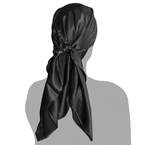 Book Cover Multi-Way Pure Silk Head Scarf | 100% Mulberry Charmeuse Silk, OEKO-TEX Certified | Sleeping Wrap, Frizz-Free Nighttime Head Cap, Supports Hair Regrowth | 36