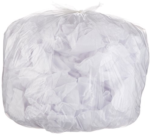 Amazon Basics 45 Gallon Large Recycling Trash Bag, 1.1 mil, Clear, 150-Count