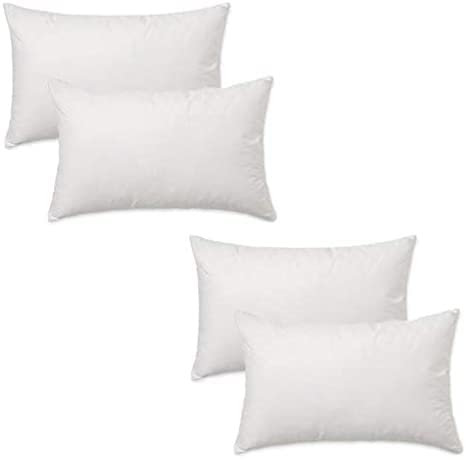 Book Cover IZO All Supply Square Sham Stuffer Throw Pillow Insert, White, 12 by 20 Inches, Pack of 4 12