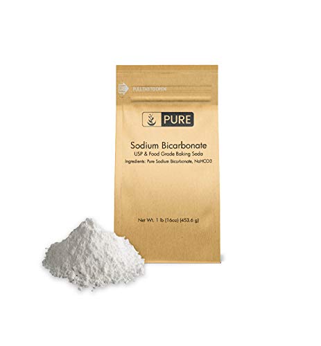 Sodium Bicarbonate (Baking Soda) (1 lb.), Environmentally-Friendly Packaging, Pure, Food & USP Grade by Pure Organic Ingredients