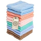 Luxurious Washcloths – Set of 12 – Size 13” x 13” – Thick Loop Pile Washcloth – Absorbent and Soft 100% Ring-Spun Cotton Wash Cloth – Lint Free Face Towel – Wash Cloths Perfect for Bathroom