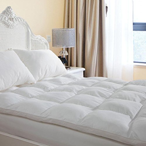 D & G The Duck And Goose Co Overfilled Extra Thick Mattress Topper King Size, Gel Fiber Filled Bed Topper Pillowtop Mattress Pad