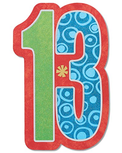 13th Birthday Card with Glitter