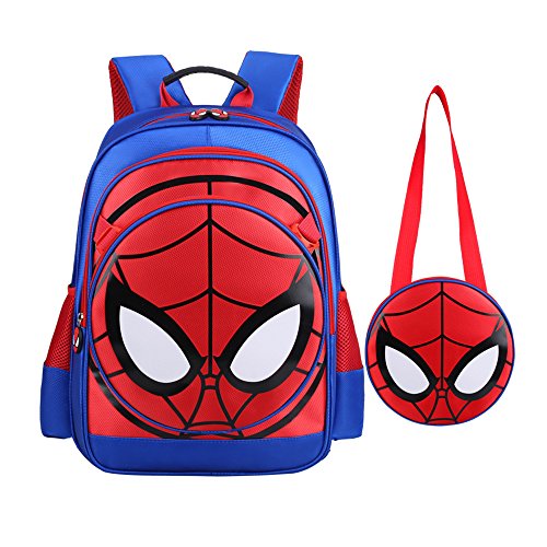 Book Cover SUNBABY Boys' Backpack Spiderman Fans Gift Waterproof Comic School Bag with Lunch Kit