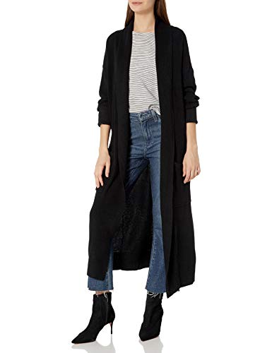 Book Cover Cable Stitch Women's Open Placket Long Cardigan