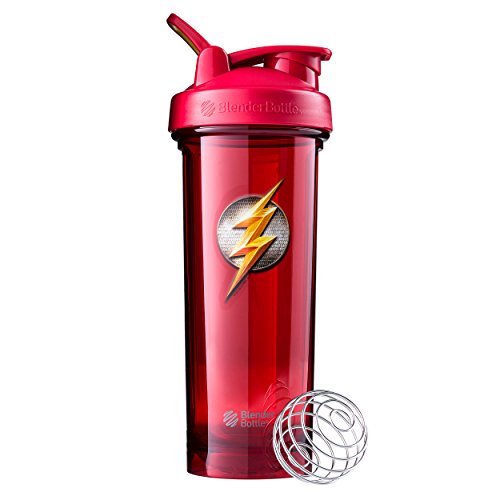 Book Cover BlenderBottle Justice League Superhero Pro Series 32-Ounce Shaker Bottle, Flash