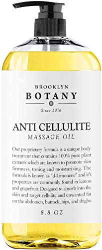 Brooklyn Botany - Anti Cellulite Treatment Massage Oil - 100% Natural Ingredients - Penetrates Skin 5X Deeper Than Cellulite Cream - Targets Unwanted Fat Tissues & Improves Skin Firmness - 8.8 OZ
