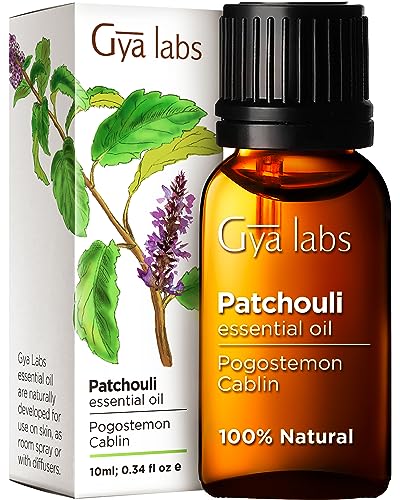 Book Cover Gya Labs Patchouli Oil for Diffuser & Aromatherapy - 100% Natural Patchouli Essential Oil for Skin - Patchouli Oil for Body, Perfume & Candle Making (0.34 fl oz)
