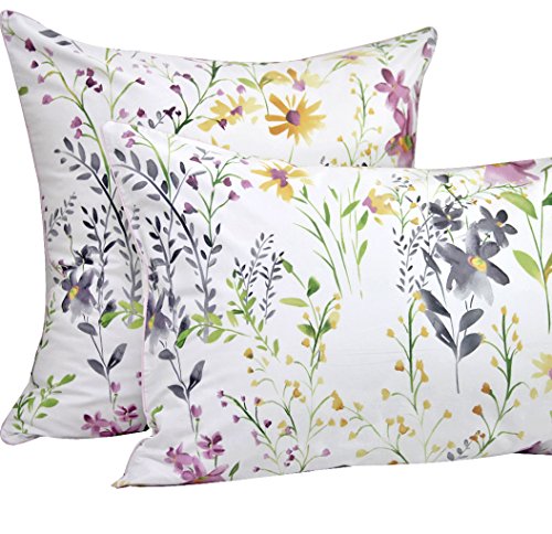 Book Cover Queen's House Garden Floral Print Pillow Cases Covers Queen-F
