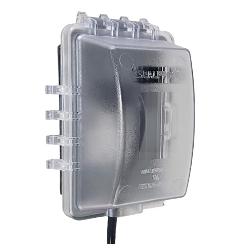 Sealproof 1-Gang Weatherproof In Use Outlet Cover | Horizontal/Vertical Outdoor Plug and Receptacle Protector, Lockable Bubble Cover, UL Extra Duty Compliant, 18 Configurations