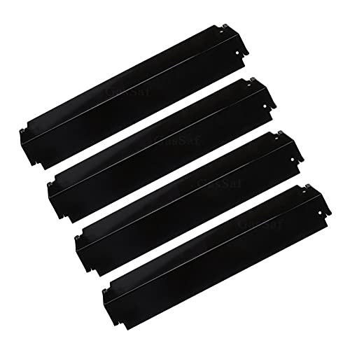 GasSaf 16 inch Grill Heat Plate Replacement for Charbroil Parts 463268008, 463268606 & Kenmore Thermos 461262006,Porcelain Steel Heat Plate Shield Flame Tamer Burner Cover(4-Pack)(16" x 3 13/16")