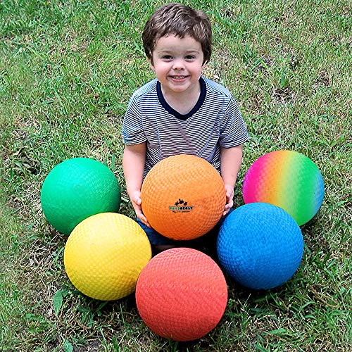 ToysOpoly Playground Balls 8.5 inch Dodgeball (Set of 6) Kickball for Kids and Adults - Official Size for Dodge Ball, Handball, Camps, Picnic, Church & School + Free Pump & Mesh Bag