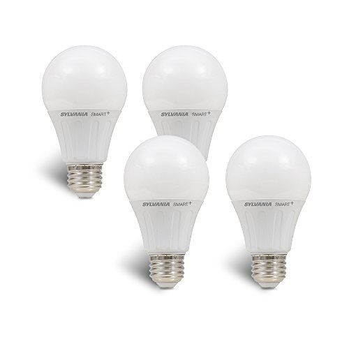 Book Cover LEDVANCE 74768 Sylvania Smart (Formerly LIGHTIFY) On/Off/Dim LED Light Bulb, 60W Equivalent A19, 10 Year, Works with Amazon Alexa, SmartThings and Wink (4 Pack), Soft White, 4 Piece