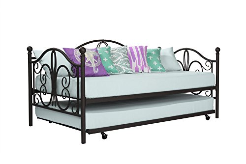 Book Cover DHP Twin Metal Daybed and Roll Out Trundle Combo, Bronze Finish
