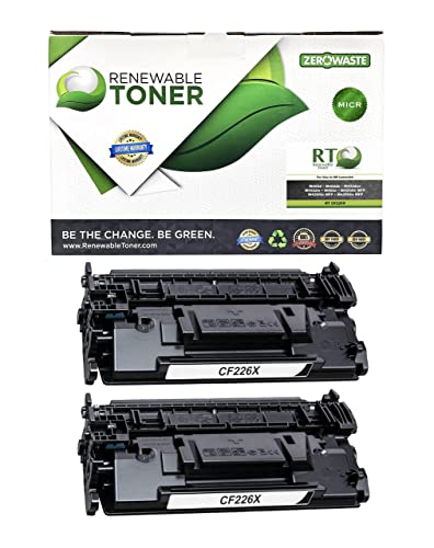 RT 26X MICR Compatible Replacement for HP 26X 26A | HP LJ Pro M402 M402n M402dn M402dw MFP M426 M426fdw M426fdn | CF226X CF226A Check Printer Cartridge (Pack of 2)