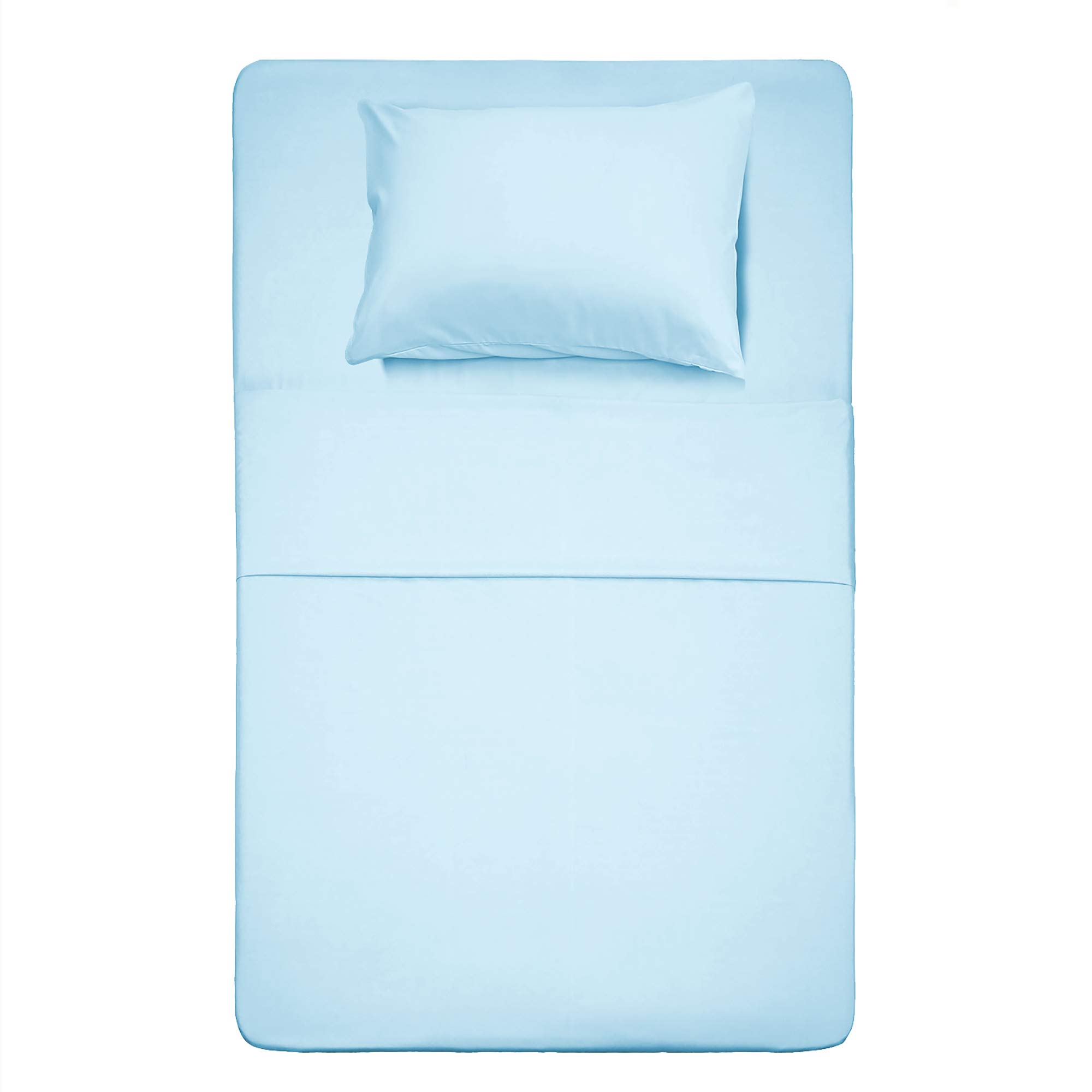 Book Cover Best Season Bed Sheet Set - 1 Flat Sheet,1 Fitted Sheet and 1 Pillow Cases, Extra Soft Luxury Bedding Set,Deep Pockets,Wrinkle,Fade Resistant - Hypoallergenic- 3 Piece (Twin,Baby Blue)