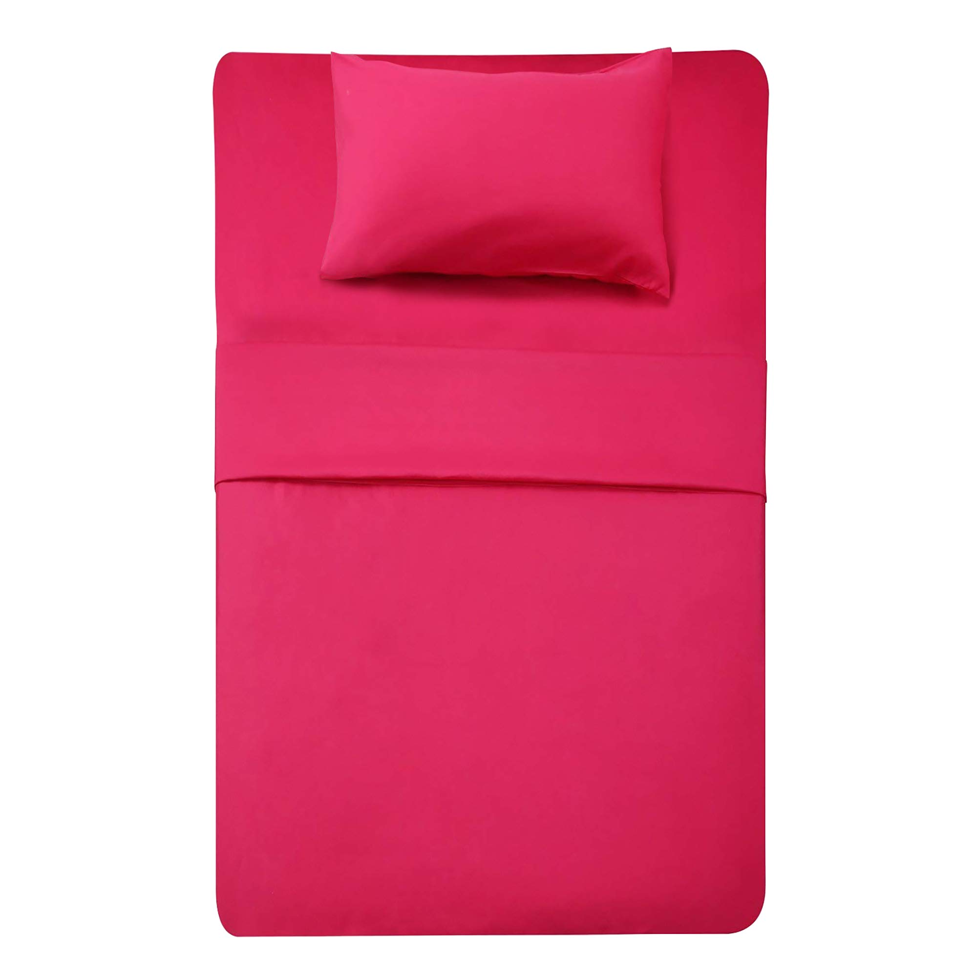 Book Cover Best Season 3 Piece Bed Sheet Set (Twin,Hot Pink) 1 Flat Sheet,1 Fitted Sheet and 1 Pillow Cases,100% Super Soft Brushed Microfiber 1800 Luxury Bedding,Deep Pockets &Wrinkle,Fade Resistant Hot Pink Twin